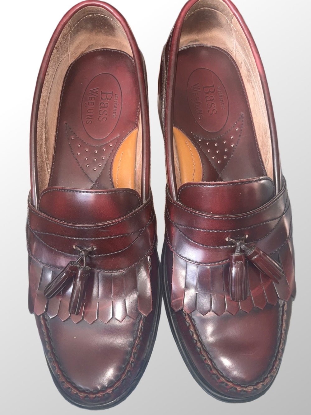 G.H. Bass & Co. Mens Retired Burgundy Clive Tassel Penny Loafers Sz. 9.5